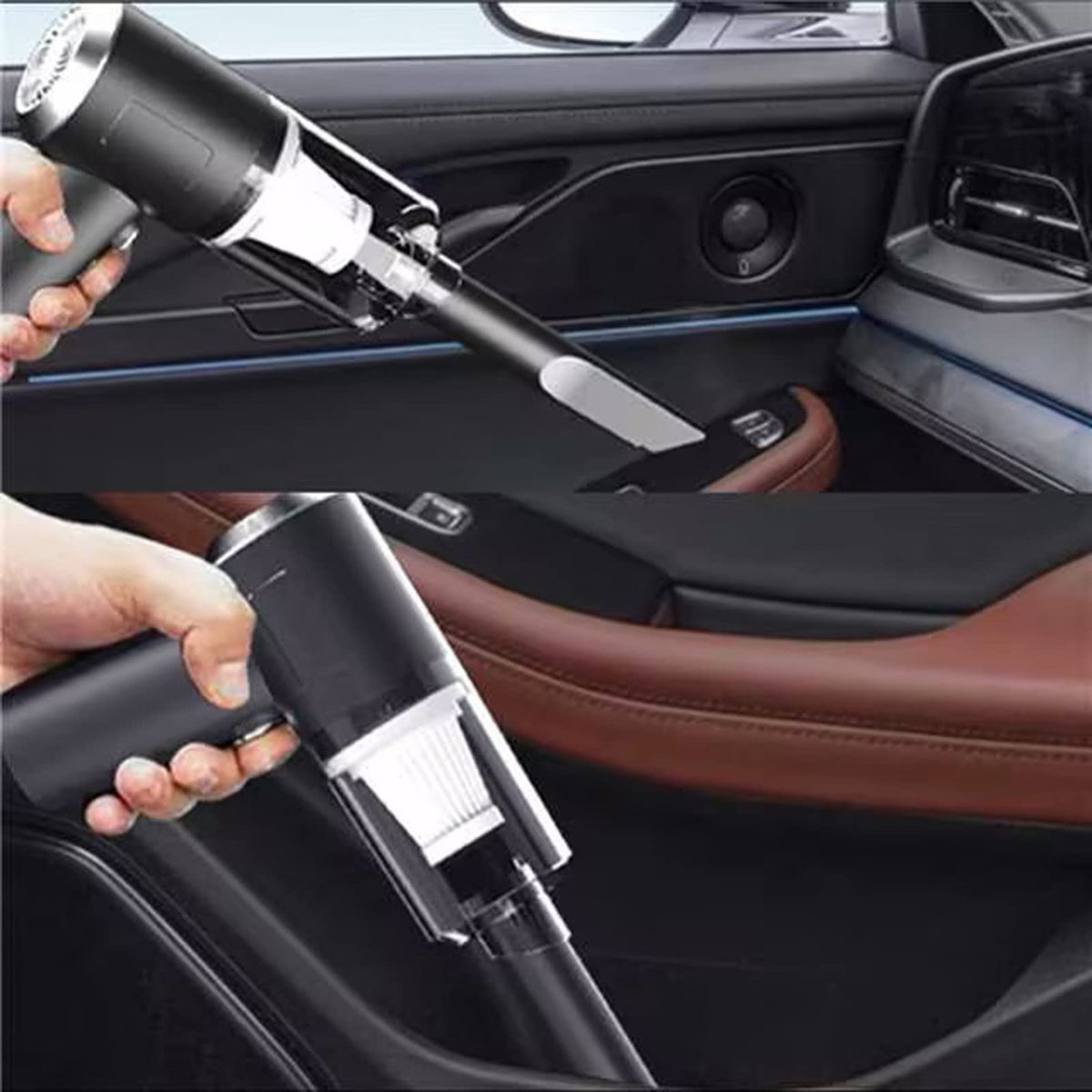 PowerClean Mini kézi porszívó – USB töltős, 9 tartozékkal, autóhoz és otthonra