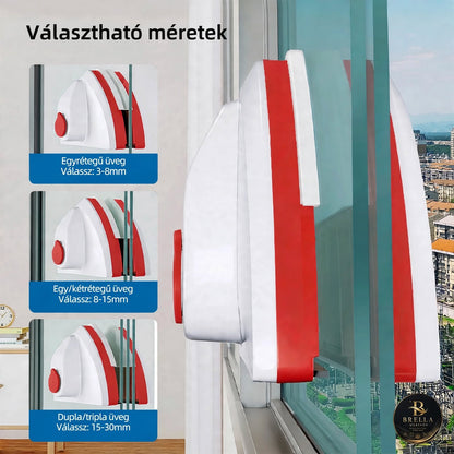 Mágneses ablaktisztító robot – 3-30 mm üvegvastagsághoz, vegyszermenetes, 4 méretben